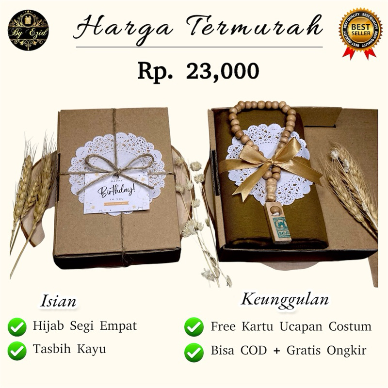 Hampers Souvenir Hijab Kerudung Pernikahan Parcel Suvenir Pengajian Selamatan Tahlilan Tahlil 40 100