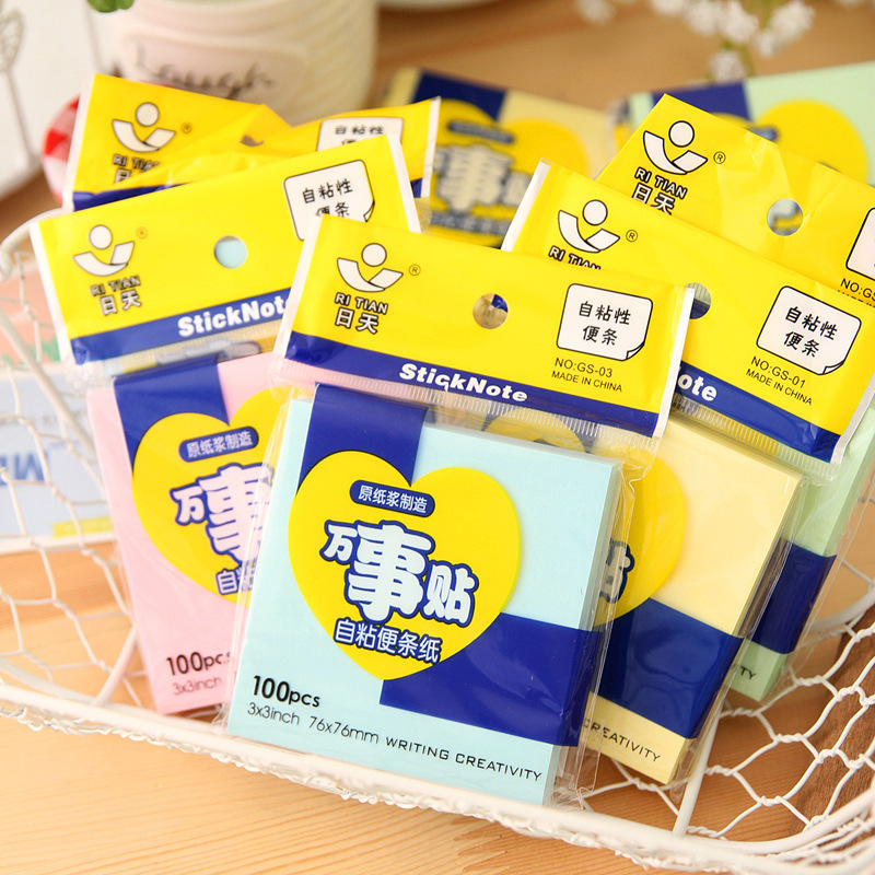 

OS Sticky Notes Kertas Memo Polos Isi 100 Halaman Note Penanda Halaman Warna Warni