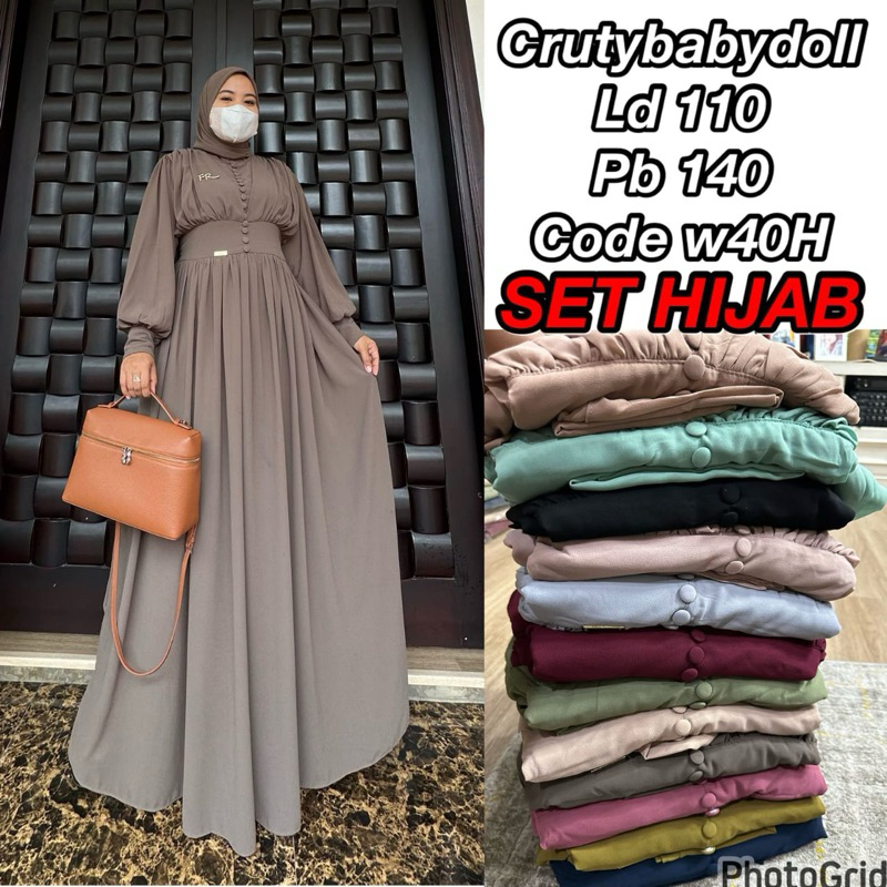gamis frilla ceruty gamis set hijab