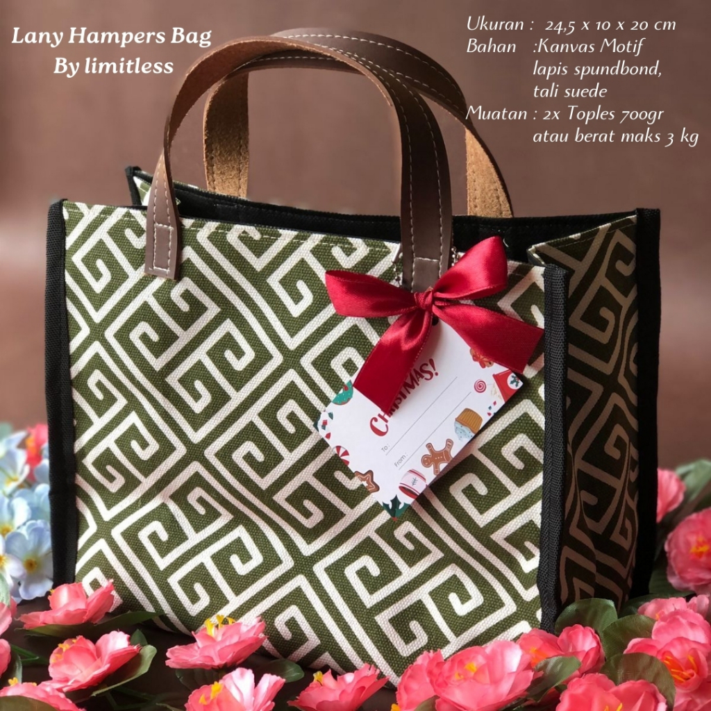 

Limitless - Tas Hampers LANY Bahan Kanvas dan Otis / Tas Bingkisan Toples Kado Lebaran Idul Fitri / Ulang Tahun / Handbag Simple Kekinian / Tas Mukena