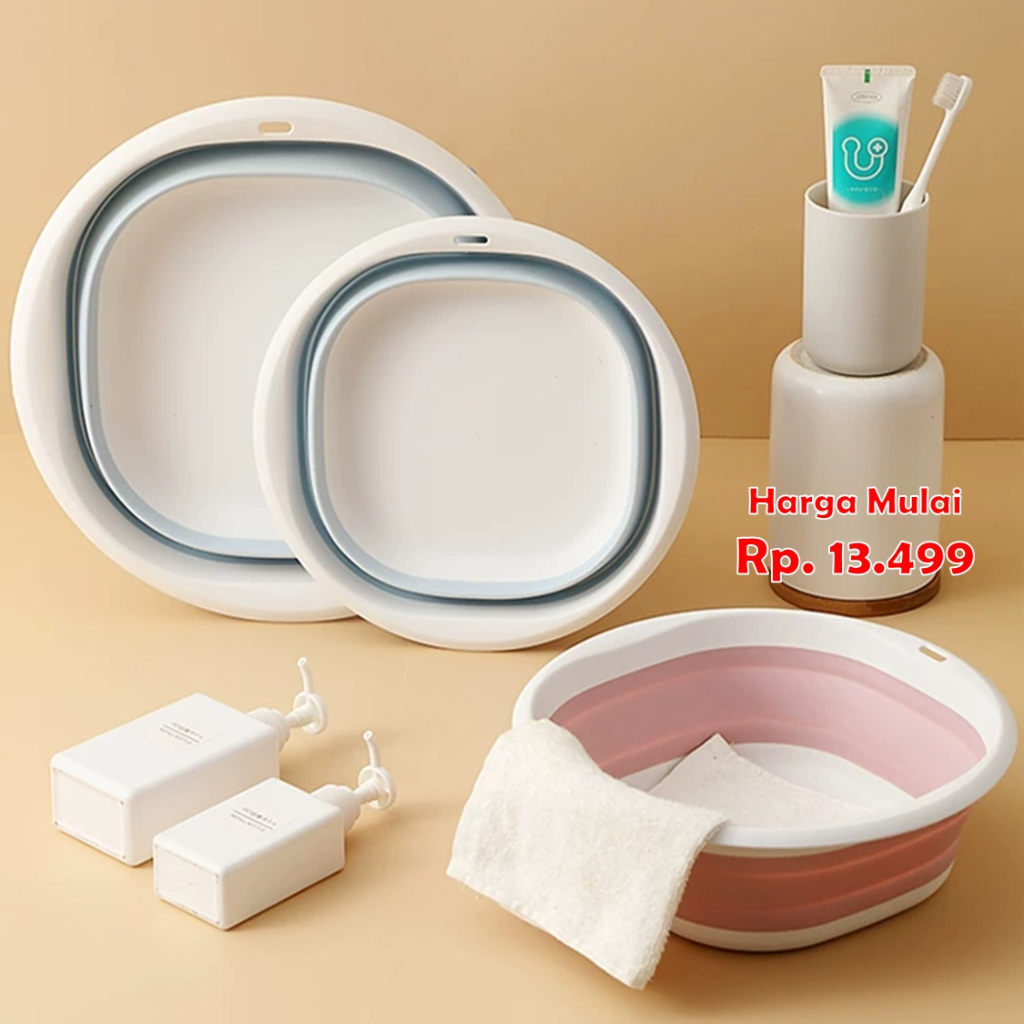 BASKOM PLASTIK LIPAT / EMBER LIPAT / BASKOM LIPAT PORTABEL MULTIFUNGSI / BASKOM LIPAT SILIKON / EMBE