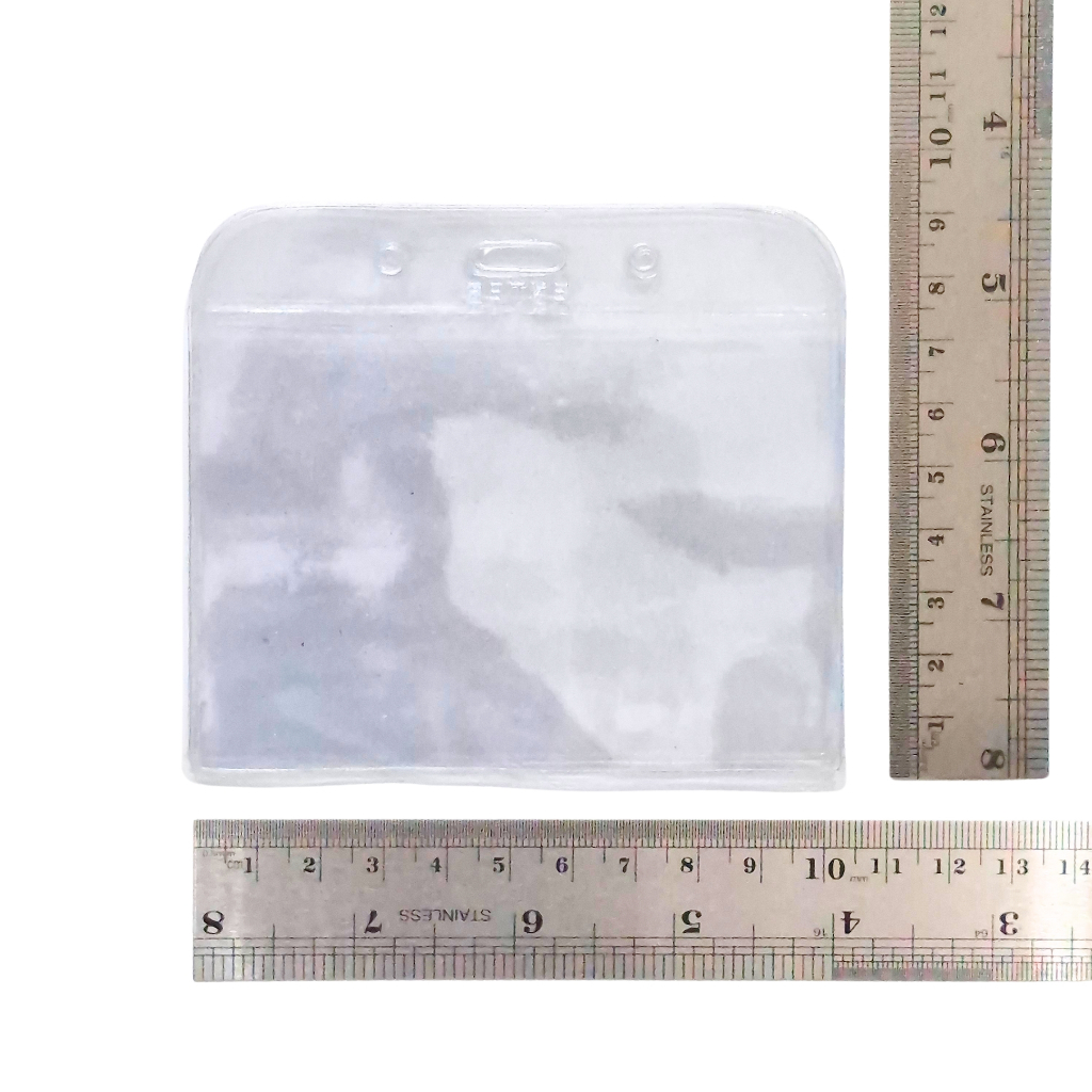 Plastik Mika ID Card / Name Tag 7x10cm miring / Landscape