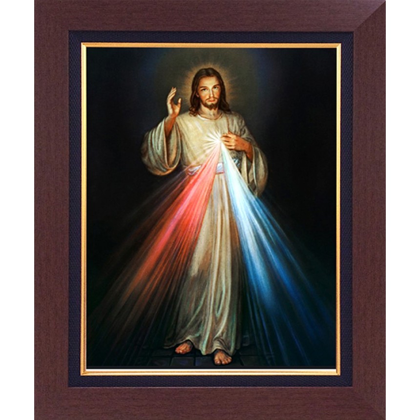 Lukisan Tuhan Yesus Koronka Kerahiman Kanvas 50 x 60cm Pajangan Dinding Rohani Lukisan Rohani Gambar