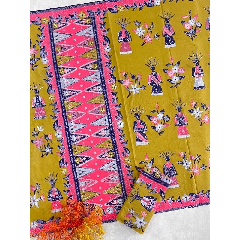 KAIN BATIK SARUNG KATUN TULIS BAWAHAN TRADISIONAL BATIK SARUNG PRIA DAN WANITA MOTIF ONDEL ONDEL BET