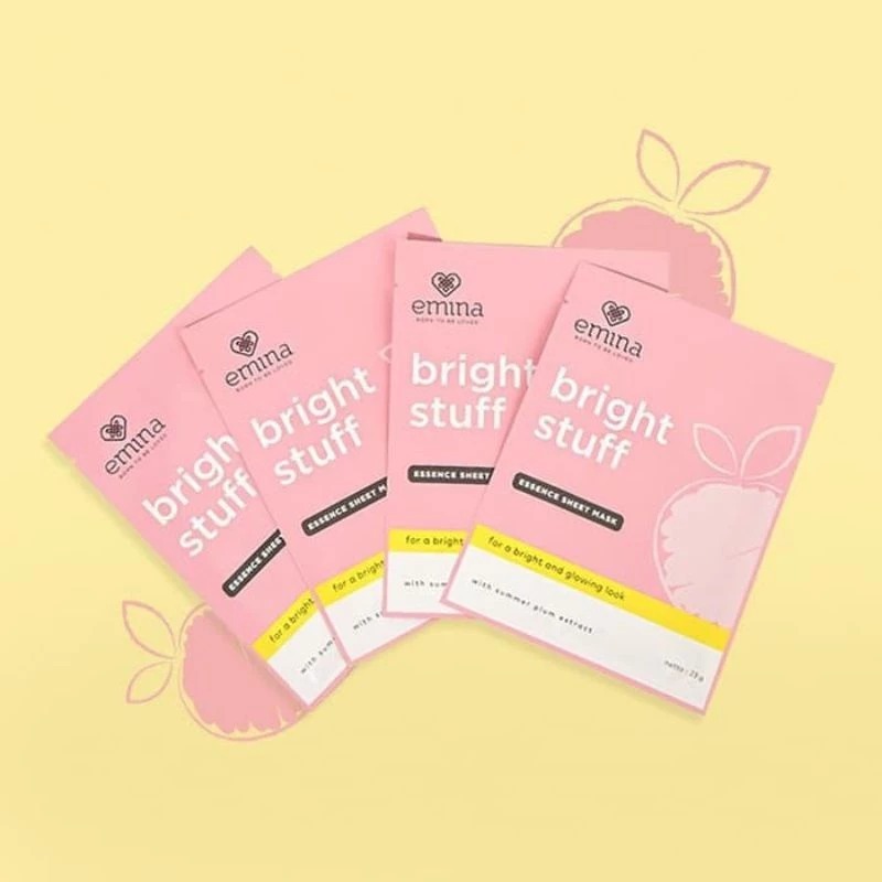 EMINA BRIGHT STUFF ESSENCE SHEET MASK /  MASKER WAJAH EMINA BRIGHT STUFF