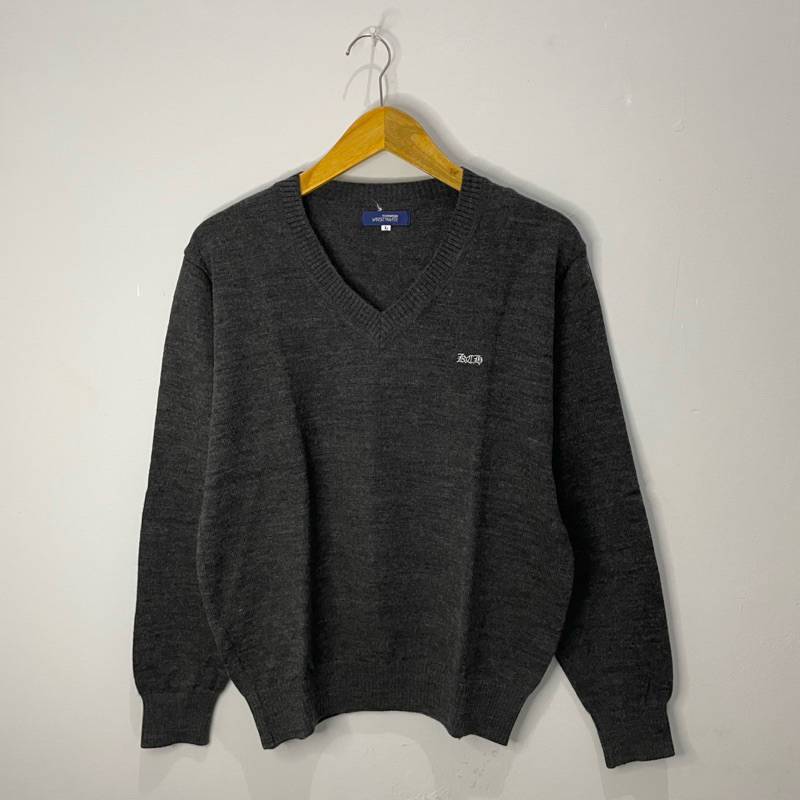 [SECOND WEAR] Sweater Rajut Abu-abu Tebal Lengan Panjang Wanita/Pria Unisex Premium Mix Brand Knit W