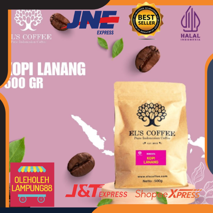 

El's Coffee Lampung Kopi Lanang Peaberry Kopi Kemasan 500Gr Els Coffee Lampung Kopi