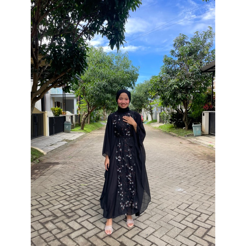 aiiri couple kaftan bunga/kaftan anak/couple kaftan anak/kaftan tulle/kaftan lebaran/kaftan cantik