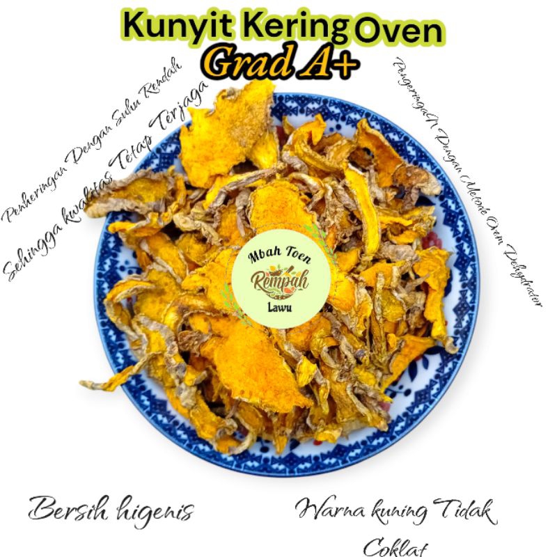 

Kunyit Kering Oven Grad A+ Kemasan 1kg