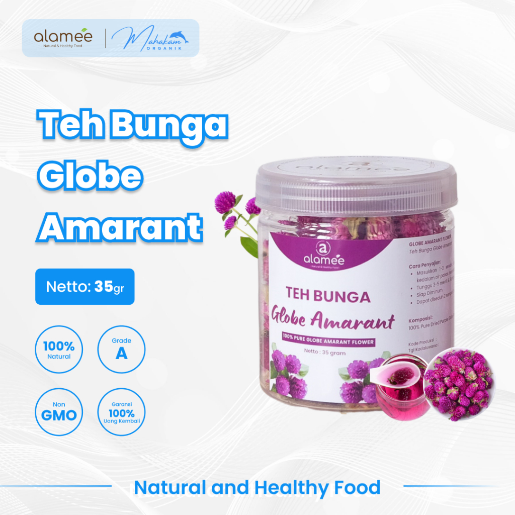 

ALAMEE Globe Amaranth Tea Teh Bunga Herbal Organik Kering Dried Flower Purble 35gr
