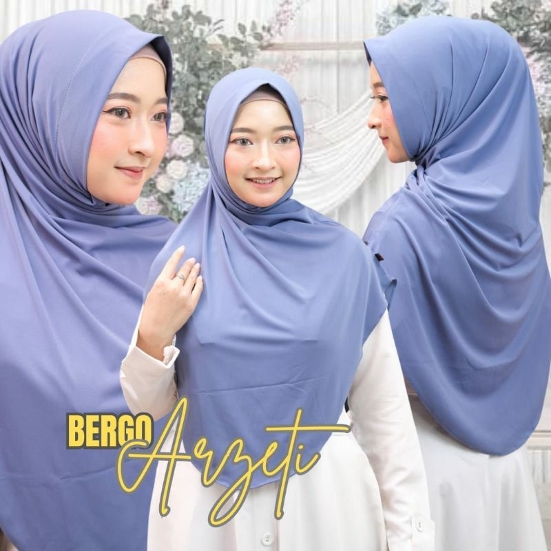 Bergo Hijab Instan Belah Tengah Arzety jersey Premium Model Terbaru