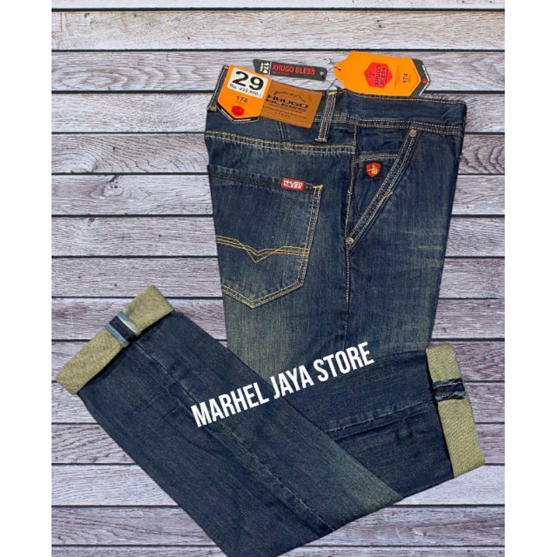 CELANA JEANS FASHION PRIA ORIGINAL HUGO BLESS// CELANA JEANS ORIGINAL// CELANA JEANS PRIA PREMIUM