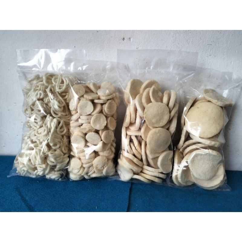 

paket mix super 4 bungkus 800gr kemplang khas Palembang asli ikan tenggiri