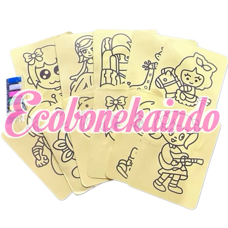 Kertas mewarnai per pcs melukis pasir ukuran sedang mainan mewarnai pasir pasiran edukasi anak kerta