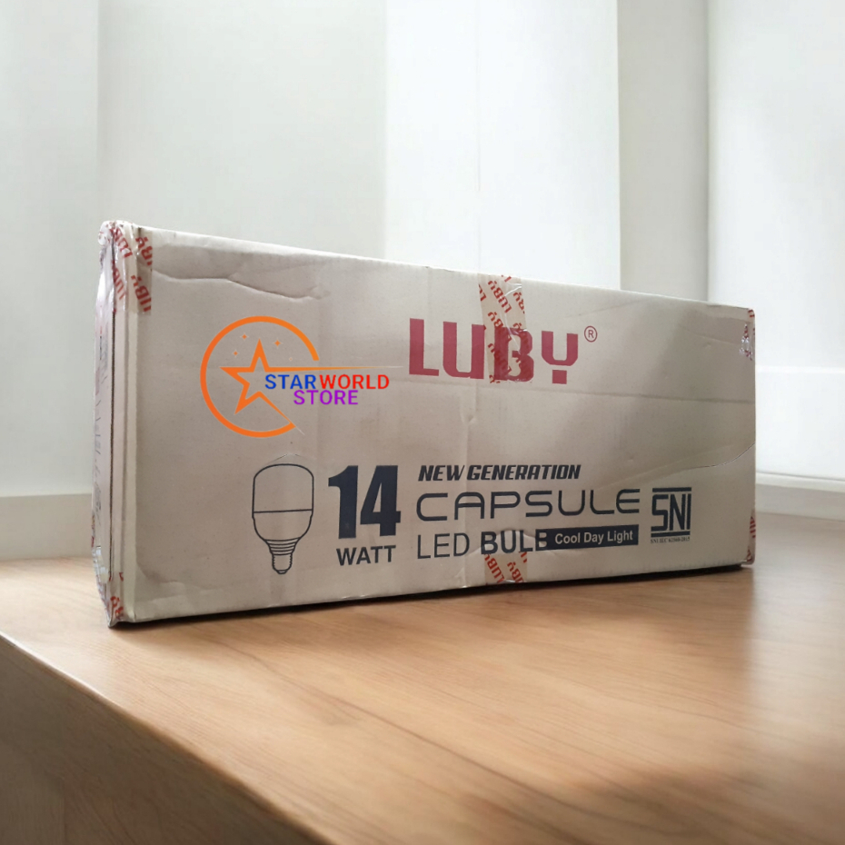 Paket 1 Koli LUBY Capsule Lampu Bohlam LED 14 Watt / 1 Dus Isi 100 Pcs Luby Capsule 14 Watt