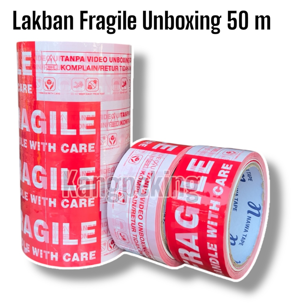 

LAKBAN FRAGILE MERAH UNBOXING 2 in 1 PANJANG 50 METER