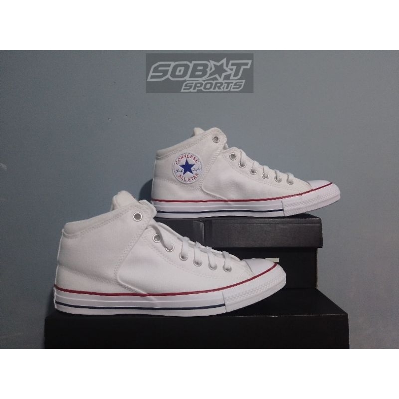 Sepatu Sneakers Casual CONVERSE CTAS HIGH STREET MID WHITE/RED/CLEMATIS BLUE A01688C Size 43 Origina