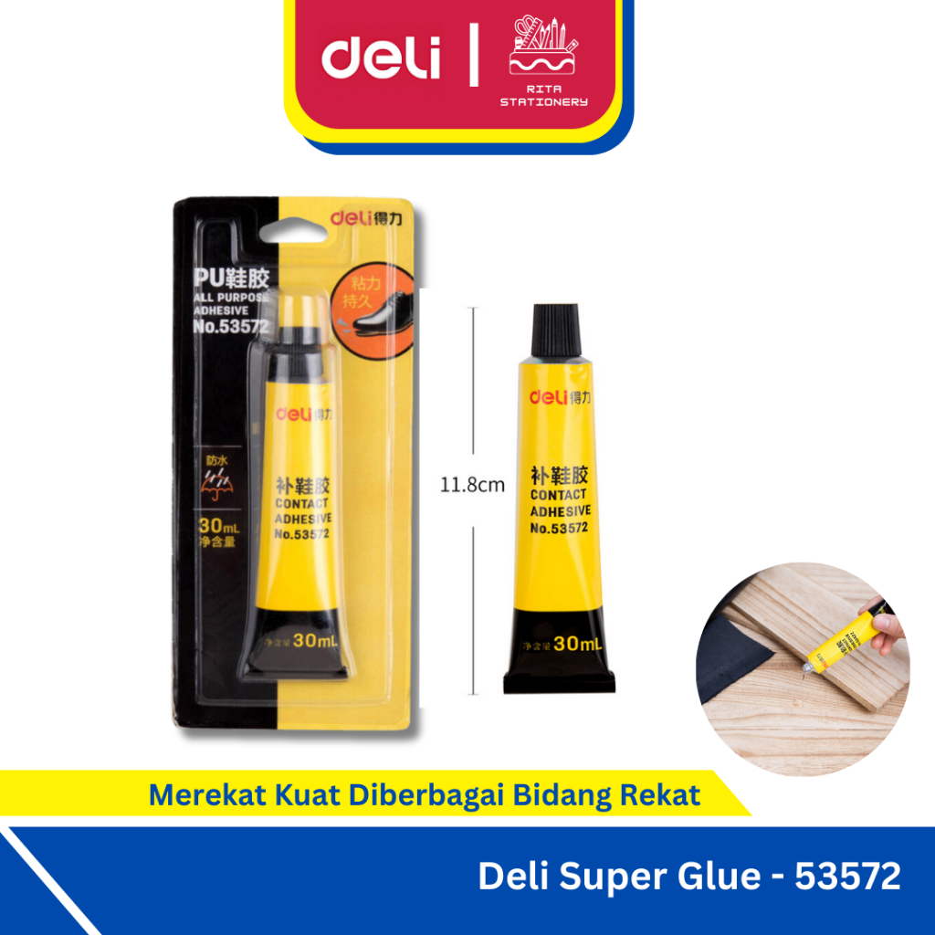 

Deli Super Glue / Lem Sepatu / Lem Serba Guna 30 ML Transparan 53572