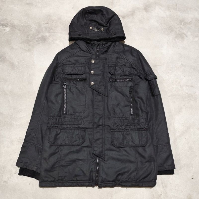 Jaket parka tebal pria buckaroo abu