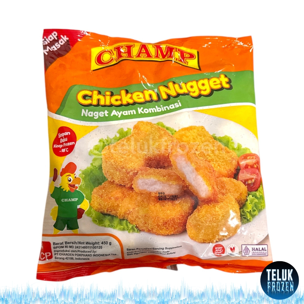 

champ chicken nugget 450gr g / nuget ayam champ 450 gram / naget halal daging kombinasi enak murah crunchy kopong