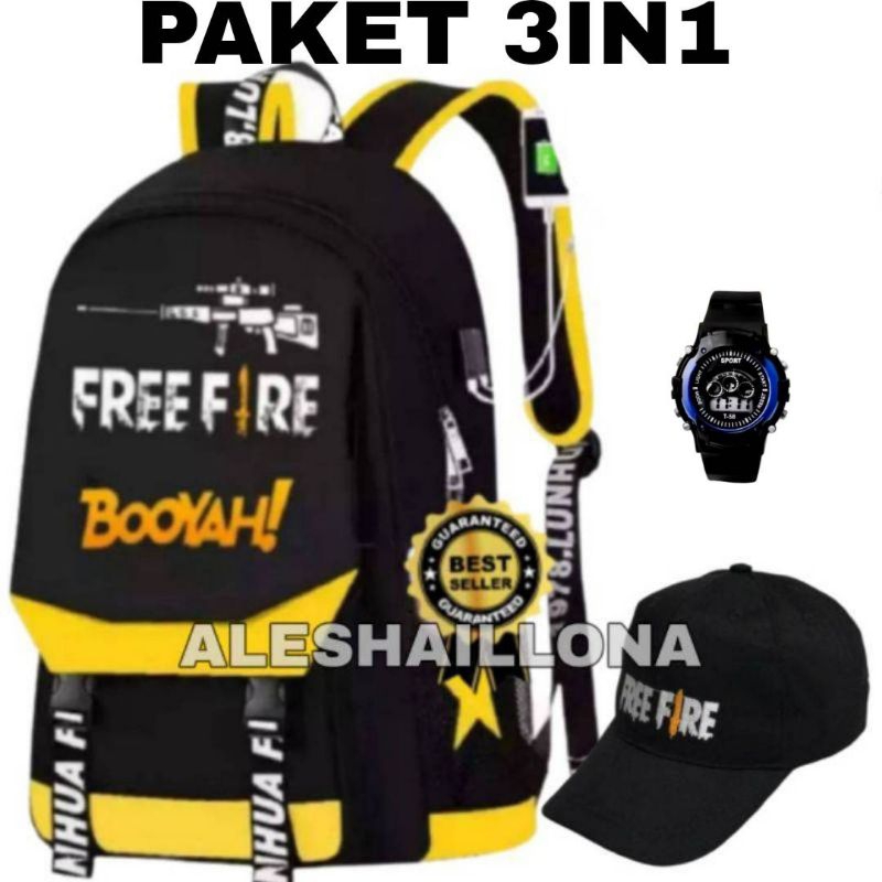 Tas Ransel Sekolah Anak Laki Laki Karakter FF Boyah Super Hero Murah