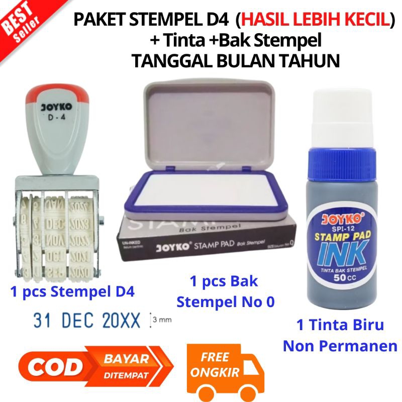 

[JIB] BAYAR DI TEMPAT PAKET Stempel D4 HASIL LEBIH KECIL DAN BANTALAN CETAK Tanggal Bulan Tahun 1 Warna JOYKO D-4 Dater Stamp - D-4 /PCS & Tinta Refill Bak Stempel (Hitam, Merah, Biru, Hijau, Ungu) 50 cc JOYKO Stamp Pad Ink [PBF]