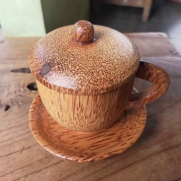 Gelas kayu cantik - 1 set gelas kayu - cangkir kayu - pelengkap dapur cantik - gelas aesthetic