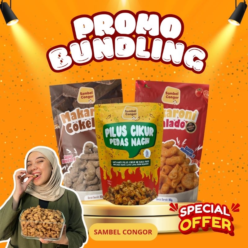 

PROMO Makaroni isi 3 Rasa Cokelat Balado dan Pilus Cikur Pedas Nagih (Cemilan enak, snack viral, jajanan kekinian)