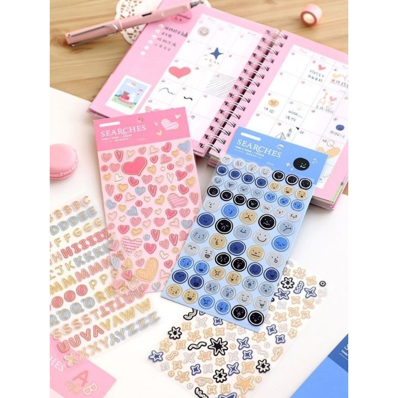 

KIYOWO 1 SHEET STICKER GOLDEN OUTLINE HANDBOOK JOURNAL MATERIAL STICKER STICK LABEL MAKERS LATTERS