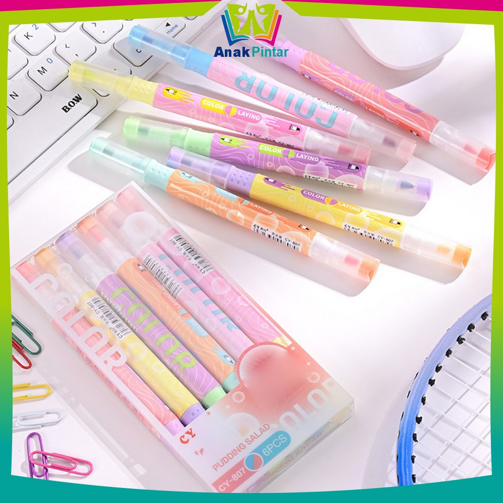 

Penanda Teks Highlighter Pastel 2 Sisi Alat Tulis Sekolah / Spidol Set Isi 6pcs 12 Warna Serbaguna/ Pen Marker dengan Ujung 2 Tip Anak Pintar A114