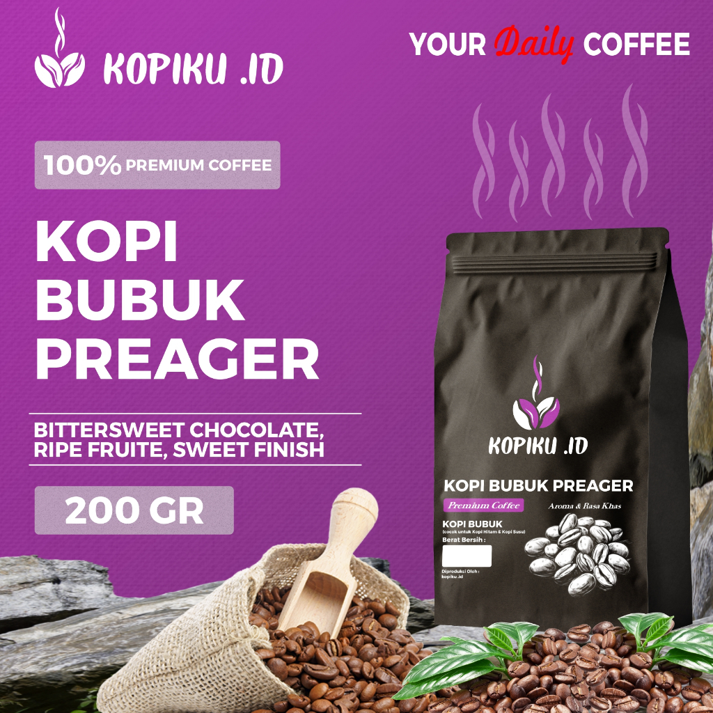 

Kopiku.id - Bubuk kopi Preager Premium Pas di Kantong 200gr