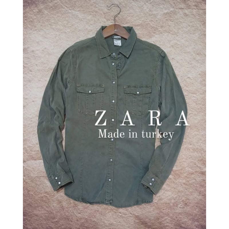 shirt outer ZARA model slimfit pria second/bekas/preloved