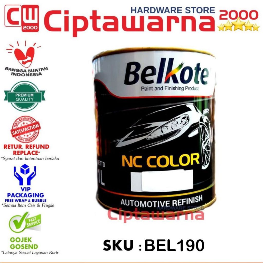 Cat Duco Belkote Hitam Black Putih White Doff 1 LITER - CWK