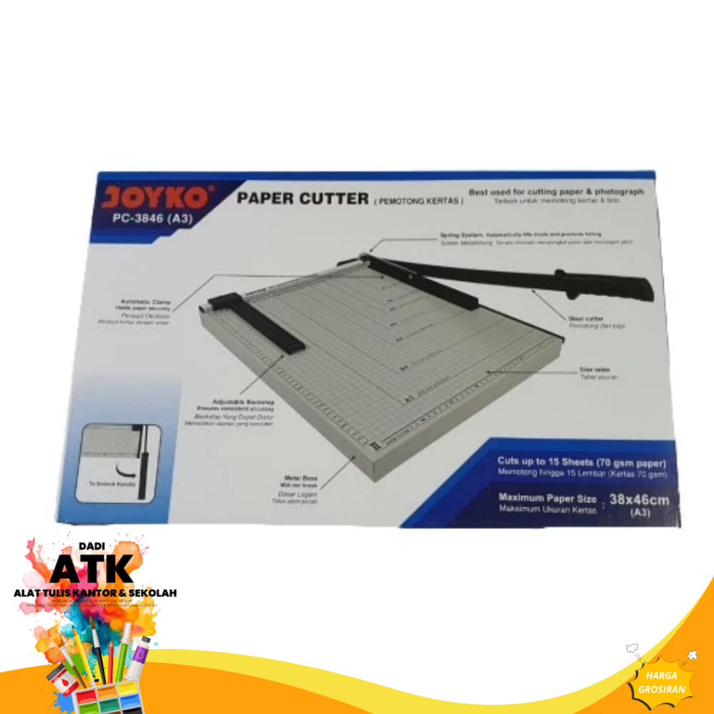

Joyko A3 Paper Cutter PC-3846 – Pemotong Kertas Presisi, Mudah Digunakan
