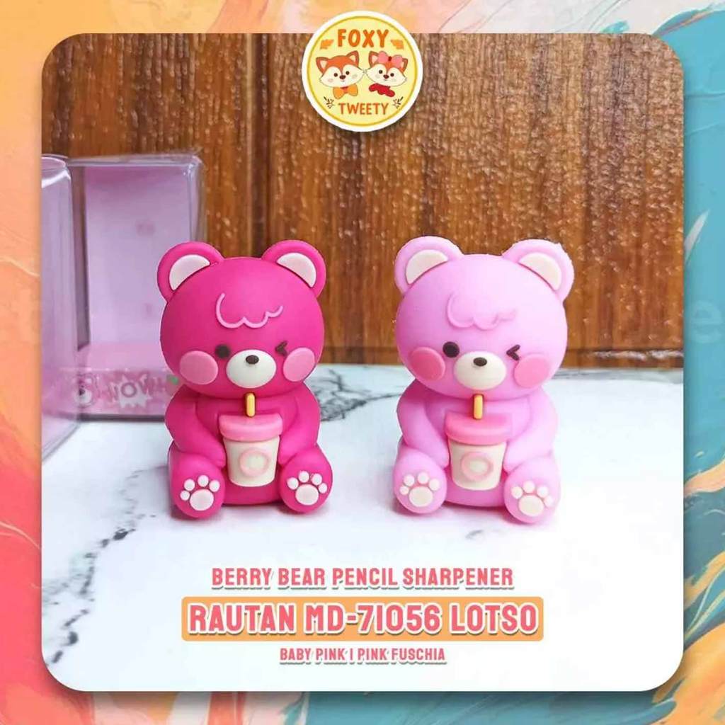 

(Live) Berry Bear Rautan LOTSO / Pencil Sharpener MD-71056 / Rautan Pensil Pink Fuschia / Baby Pink