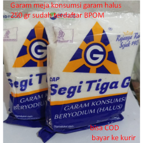 

Garam meja konsumsi garam halus 250 gr sudah terdaftar BPOM