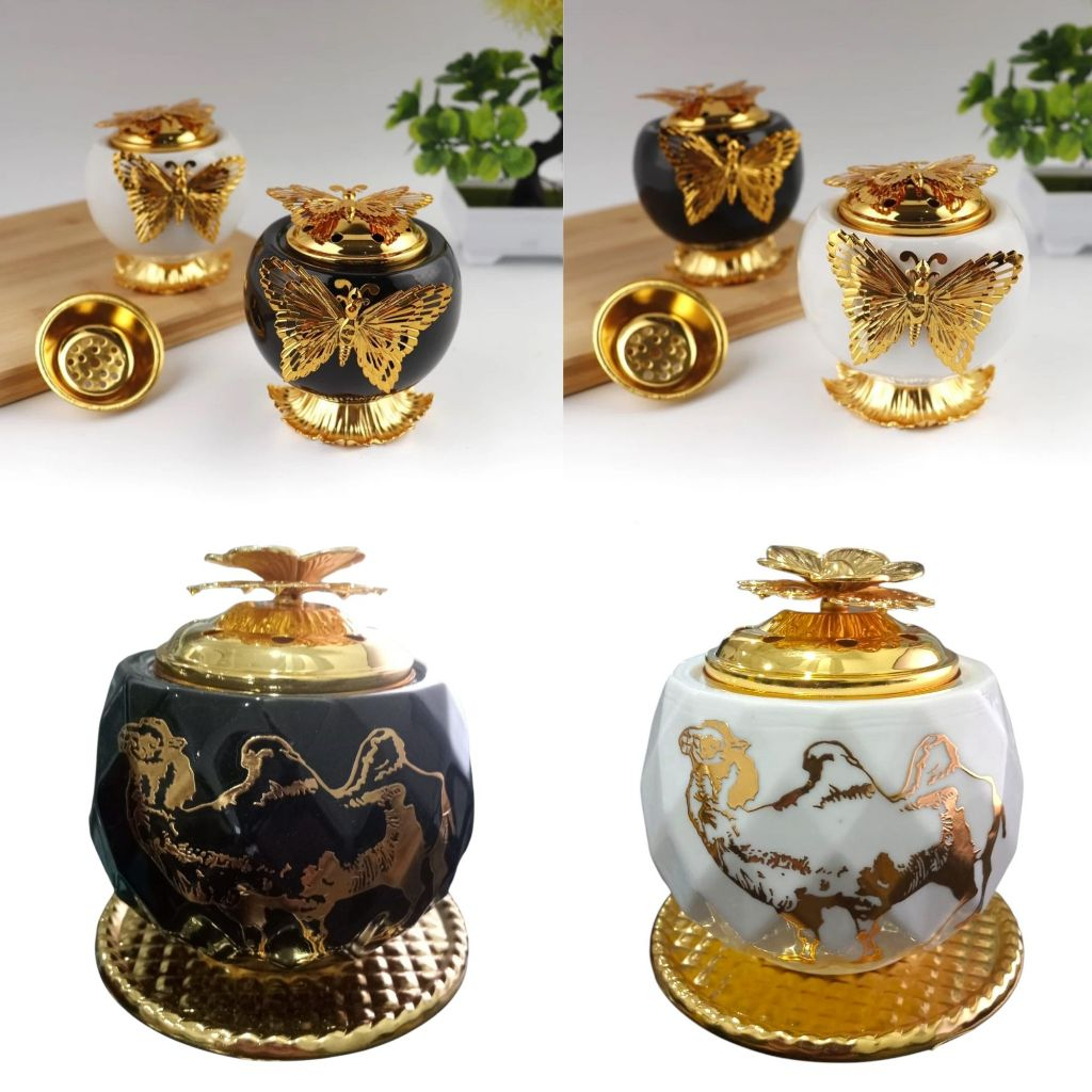 Tempat Bakar Dupa Keramik Arab Motif Unta/Butterfly