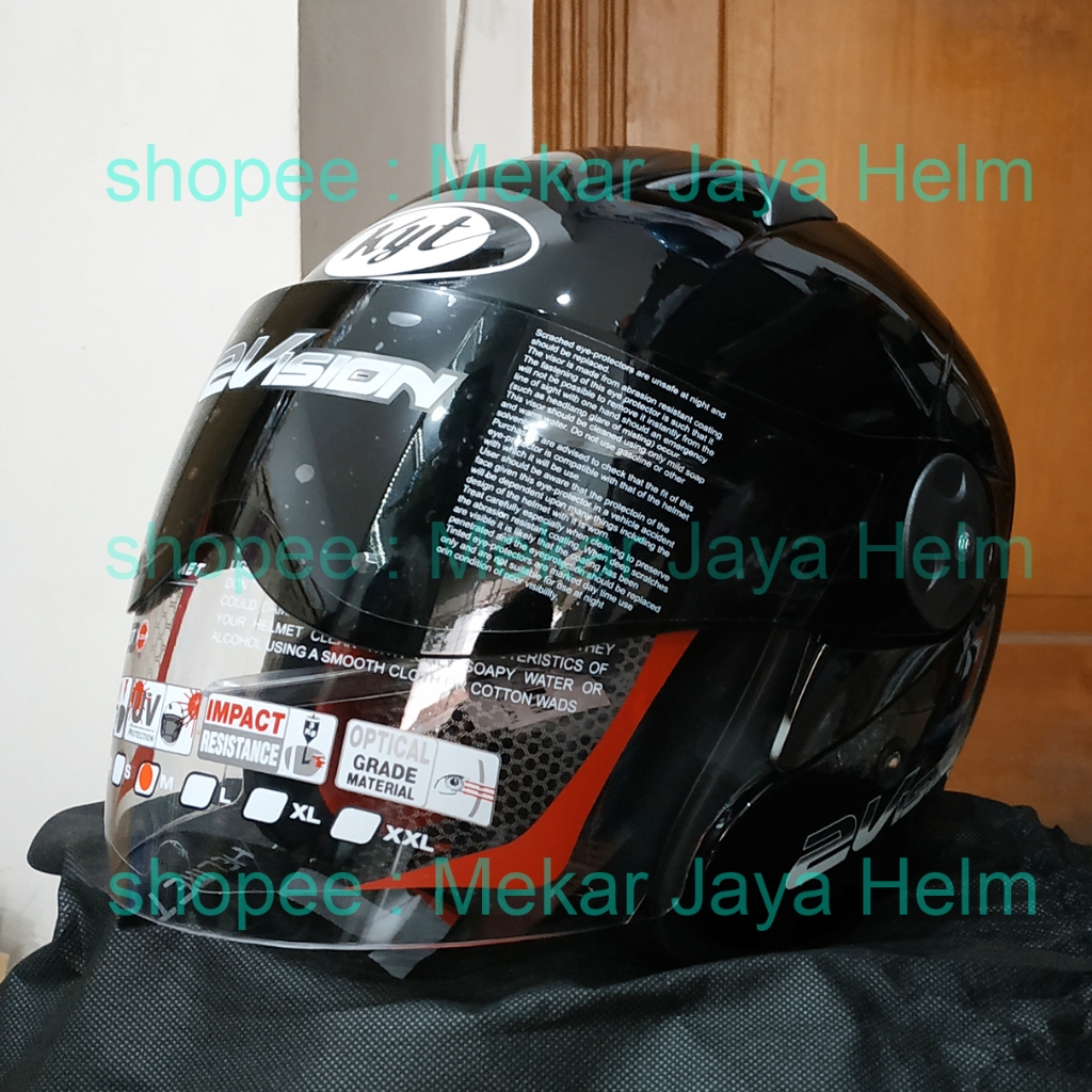 Helm KYT 2 VISION HITAM Metalik / Gloss