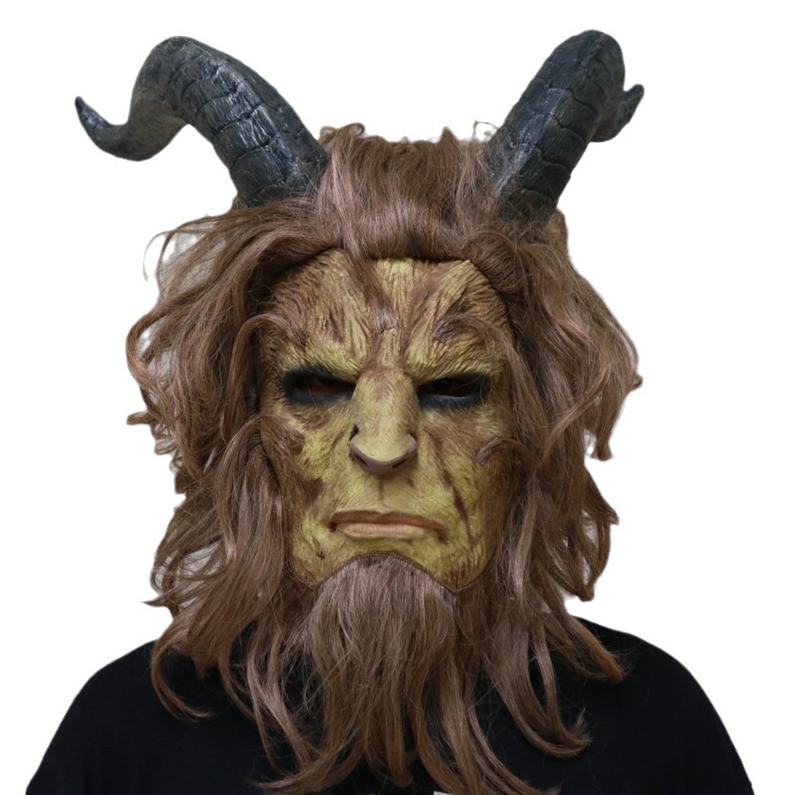 Topeng Wajah BEAUTY AND THE BEAST Cosplay Halloween Latex Mask