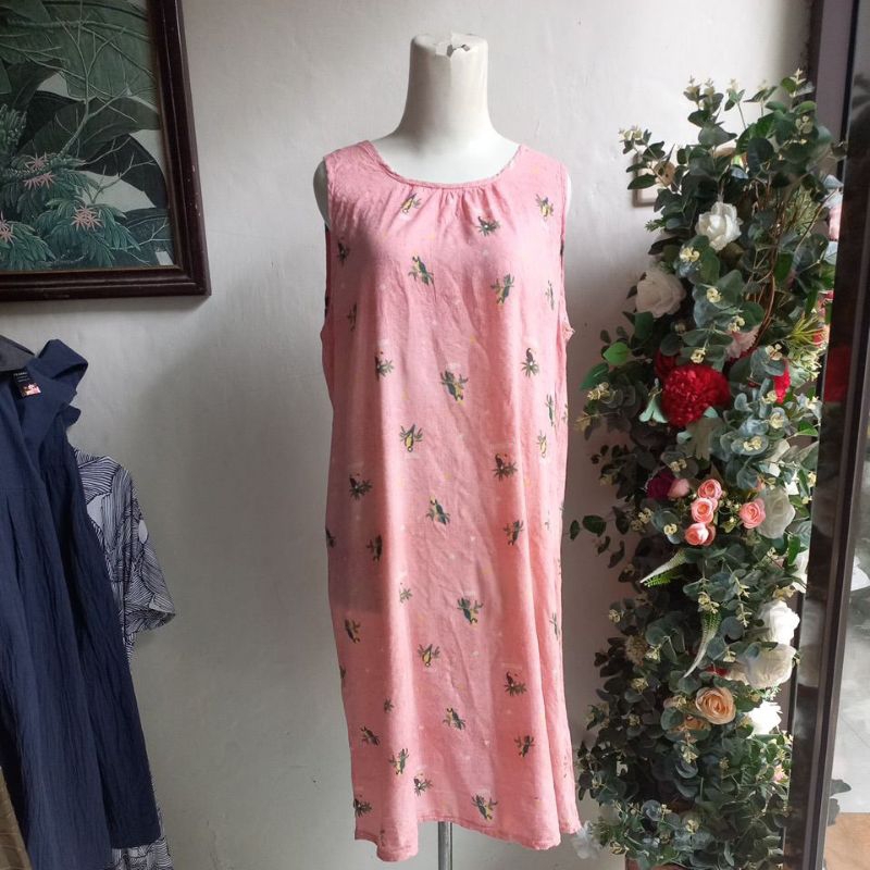 Korean Dress Midi Pink Fest summer.