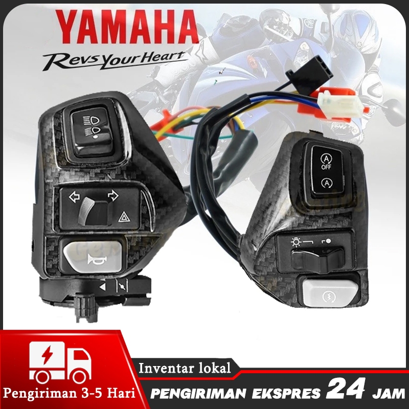 SAKLAR GAGANG YAMAHA SUIS LC135 V1-V7 NVX EGO SOLARIZ KIRI KANAN LAMPU DEPAN SINYAL GANDA HIDUP/MATI