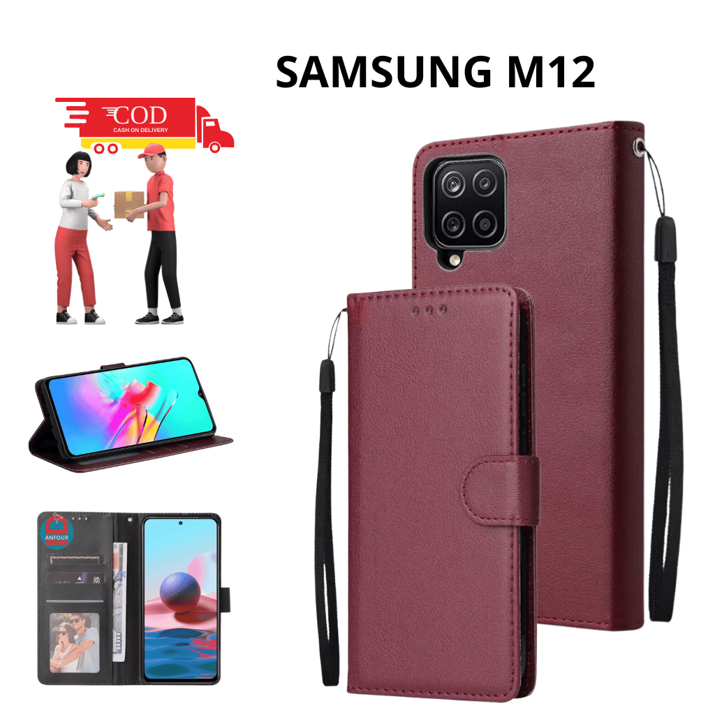 CASE HP SAMSUNG M12 CASING DOMPET FLIP CASE WALLET FLIP LEATHER CASE PREMIUM CASING HP