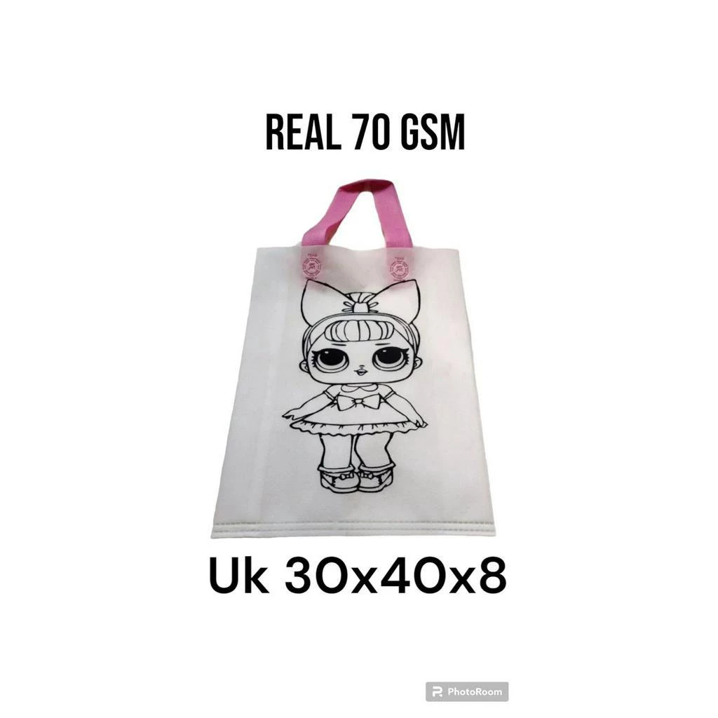 

HLSM - (1pcs) Tas Spunbound Mewarnai 70 GSM Handle uk 30X40X8 Versi 1 / Tas Goodie Bag/ Tas Bahan Canvas