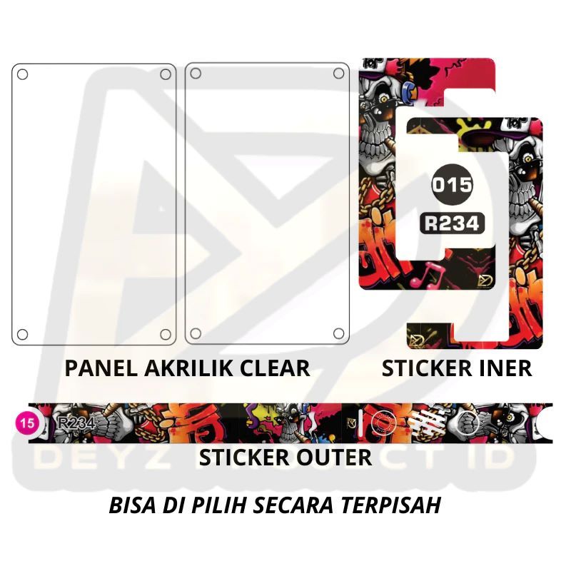 

Fullset 2 3 4 Stiker Dan Acrylik Transfaran