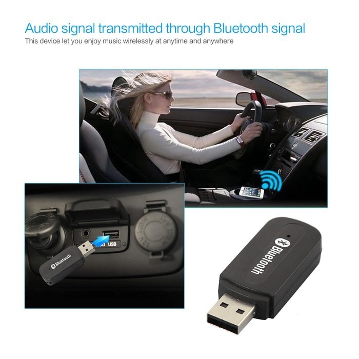 USB BLUETOOTH RECEIVER AUDIO WITH MIC DONGLE BLUETOOTH WIRELESS DONGLE STEREO SPEAKER MOBIL MUSIK ST