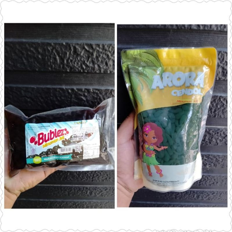 Arora Cendol Minuman Jeli 500gr | Bublez minuman rasa Caramel | Mutiara Hitam | Cendol Kecebong | Je