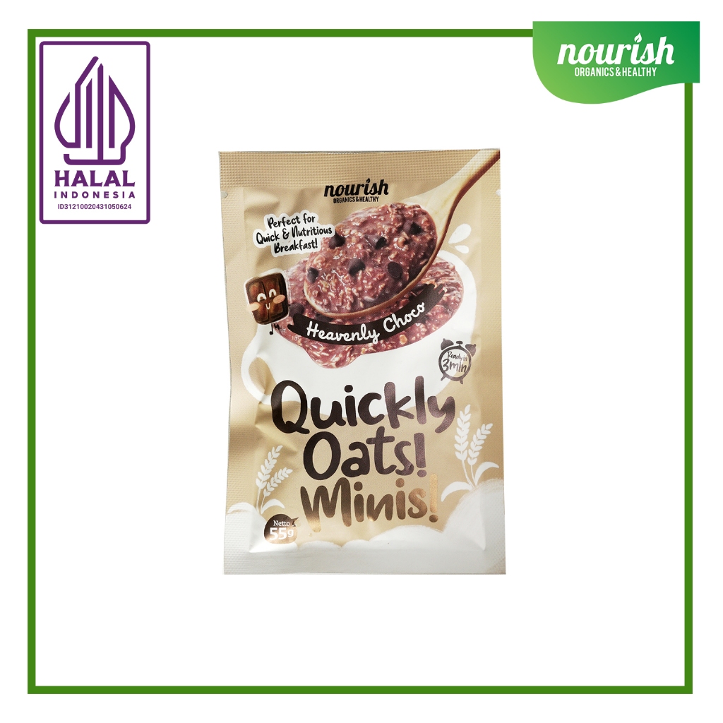 

Quickly Oats! Minis! Instant Oatmeal Heavenly Choco Sachet 55gr