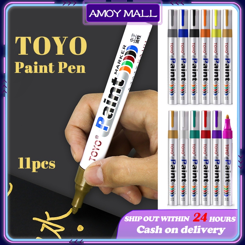 

Asli Spidol Warna Spidol Ban TOYO Paint Marker Paint Tahan Air dan Anti Luntur Tahan Air 2.8MM