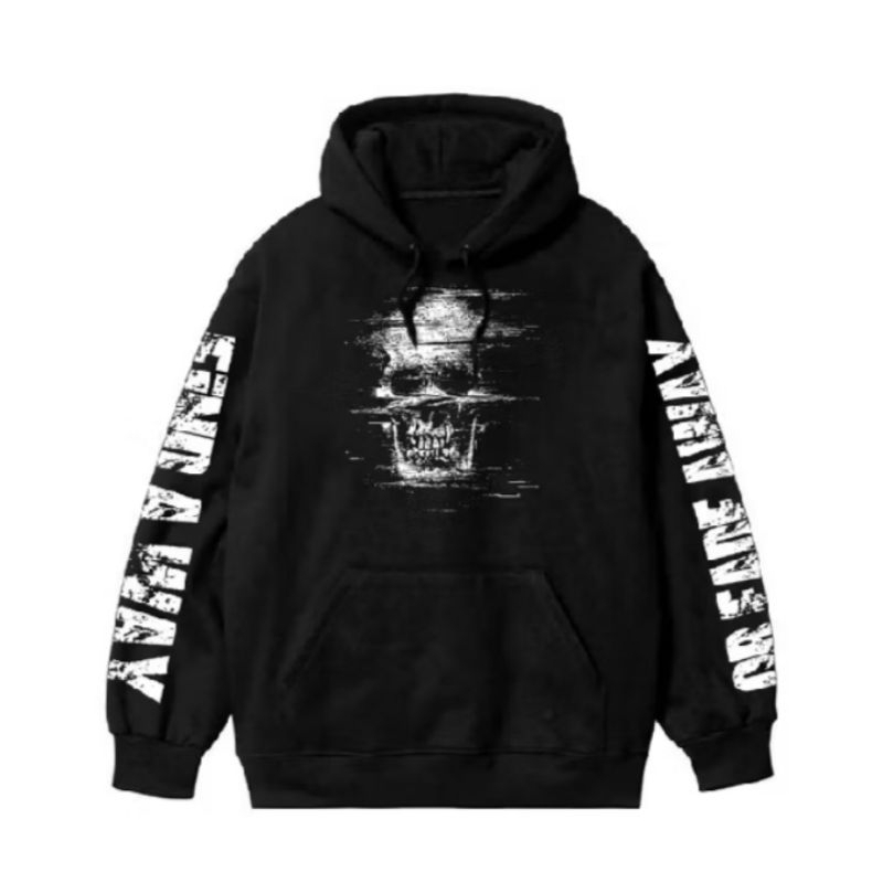 DIRECTIONS - Black Hoodie Metal Skull