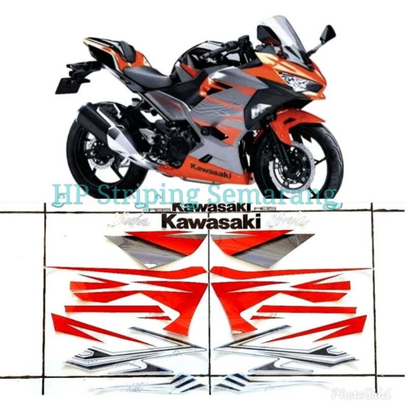 Striping Ninja 250 Fi SE MDP Abs Orange Abu Transparan  ( max decal )